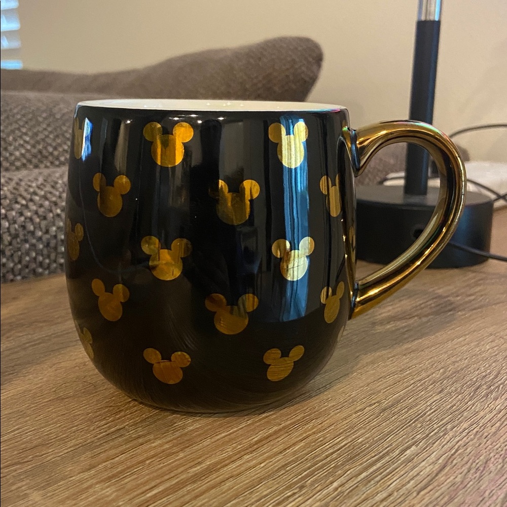 Disney Black Porcelain Mug with Gold Accents